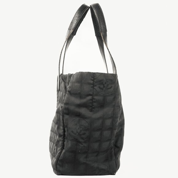 Chanel Travel Line Black Nylon CC-Jacquard Tote - Picture 3 of 10